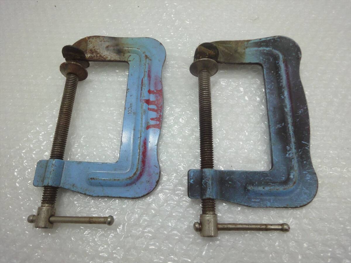 j22-14T2841 / 鋼製 C型クランプ 万力 2点 ★ 100×60㎜拍卖