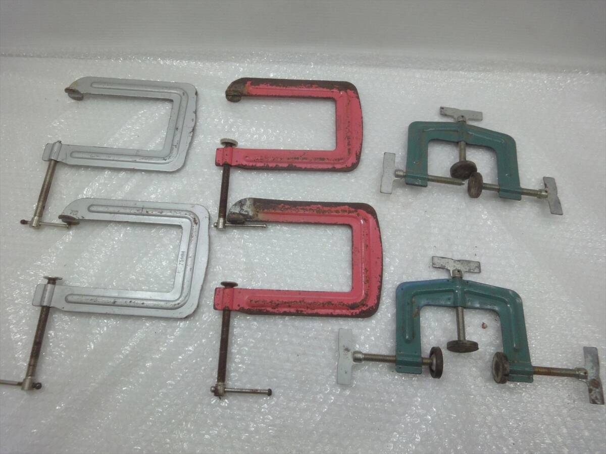 j22-15T2842 / 鋼製 C型クランプ 万力 6点 ★ 75×145 / 75×65 ★ ソマックス 三方締め拍卖