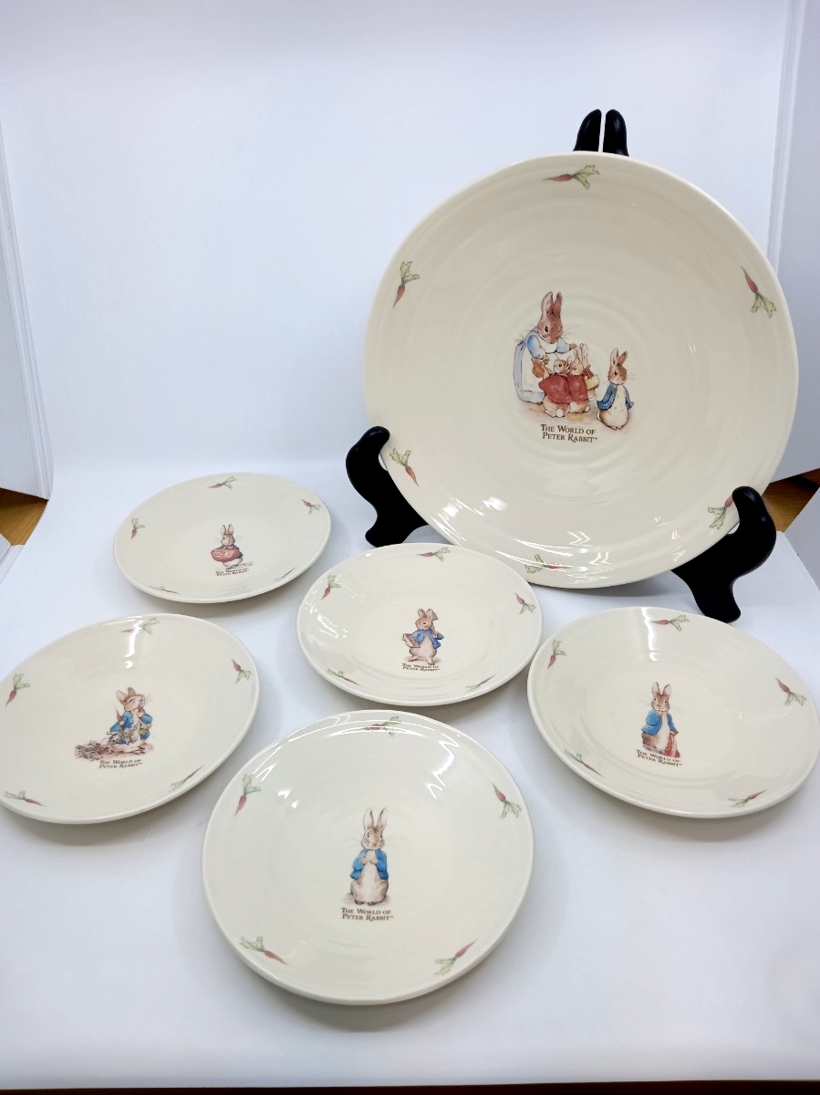 【美品】PETER RABBIT ピーターラビット 大皿1枚 小皿5枚セット 洋食器拍卖