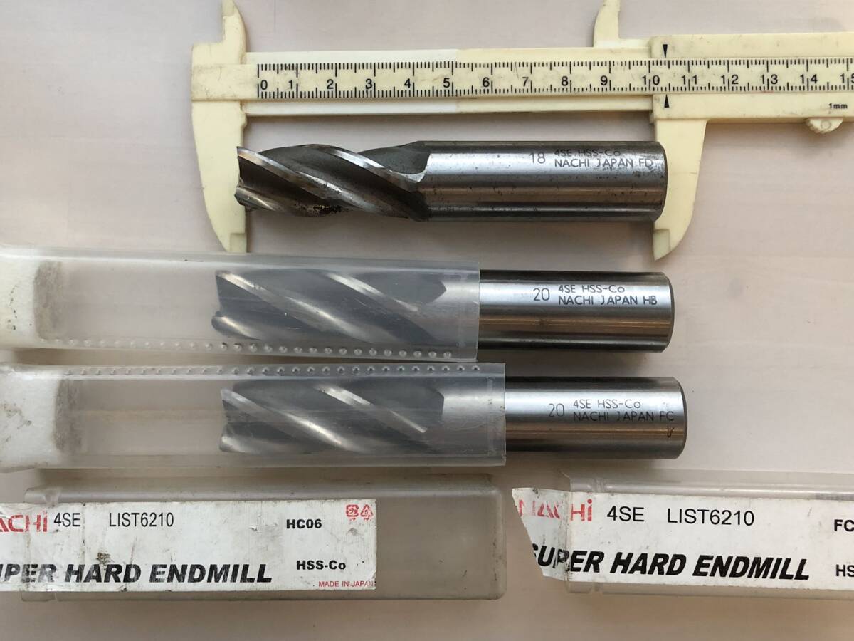 NACHI ナチ 不二越 エンドミル20 4SE 2本 18 4SE 1本 HSS-Co 未使用・未使用に近い拍卖