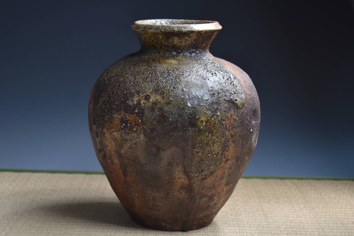 信楽焼 小河仁斎 壷 花器 花入 横幅約25㎝ 高さ約29.5㎝拍卖