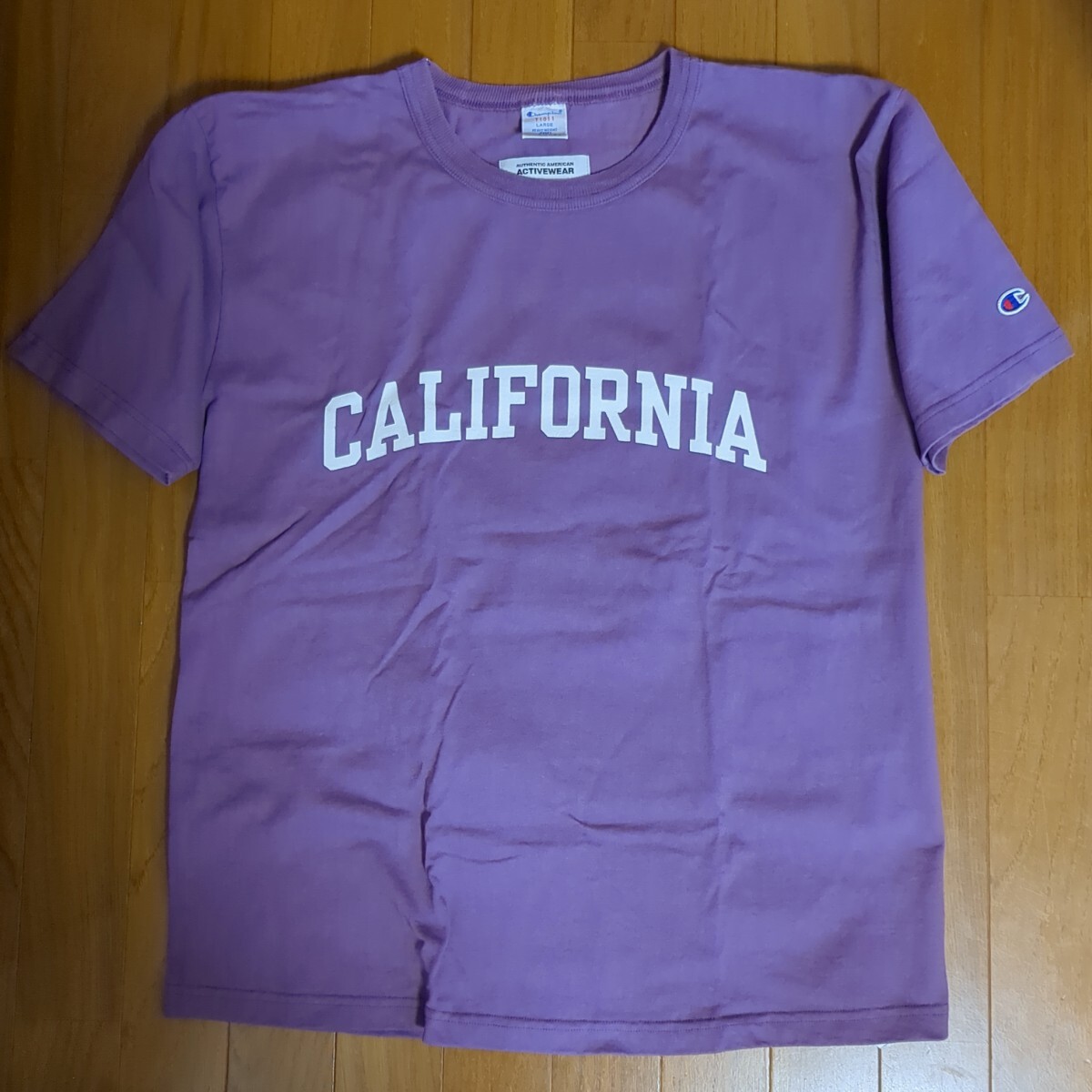 【美品】チャンピオンT1011/ ロンハーマン/Champion//USA製/パープル/バイオレット/RHC×Champion/CALIFORNIA Tシャツ Lサイズ拍卖