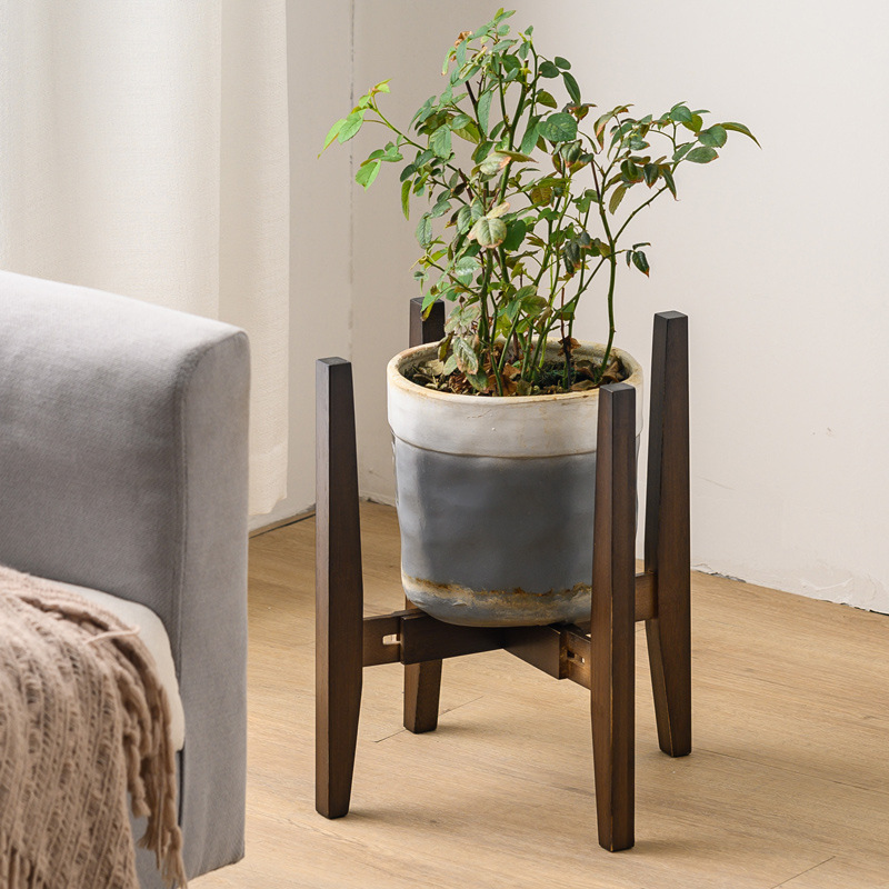 フラワースタンド 幅30cmまで調整 て 竹製 ジャグスタンド 花台 植木台 鉢スタンド拍卖