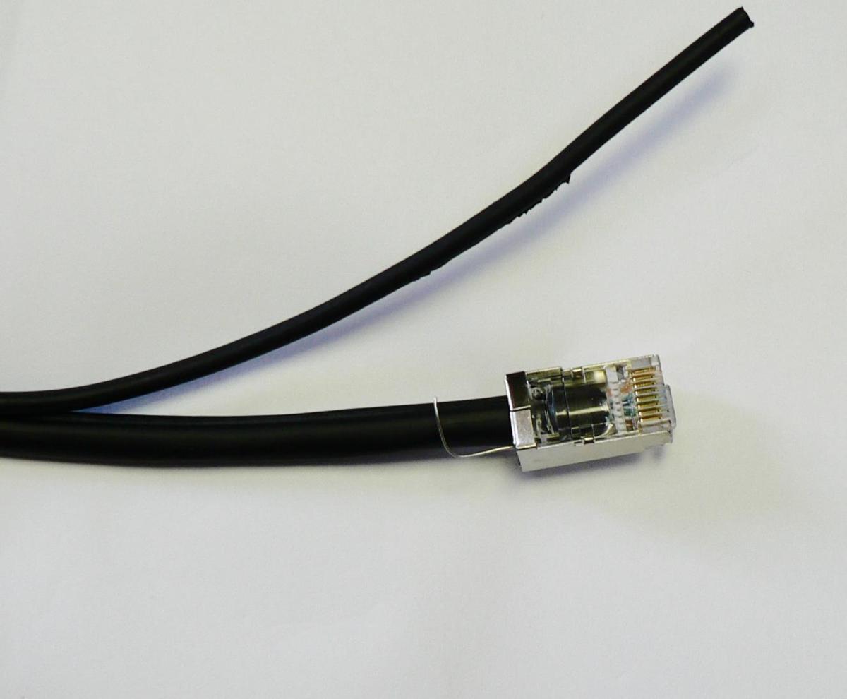 屋外用LANケーブル CAT.5E シールドタイプ 支持線 プラグ付き 50m拍卖