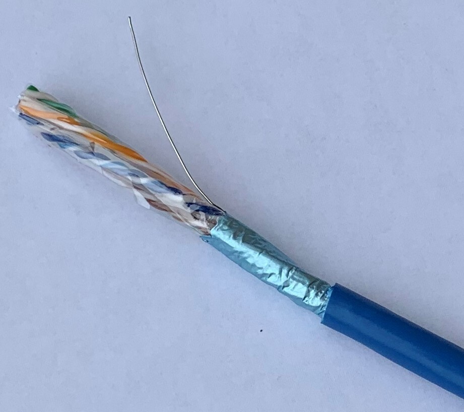 CAT.6A LANケーブル STP 10G 切り売り 1m単位 青拍卖