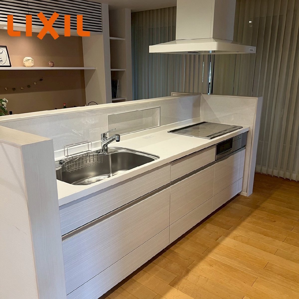 モデルルーム展示品 リクシル システムキッチン W2570 レンジフード IHコンロ ★引き取り限定★ /D2114拍卖