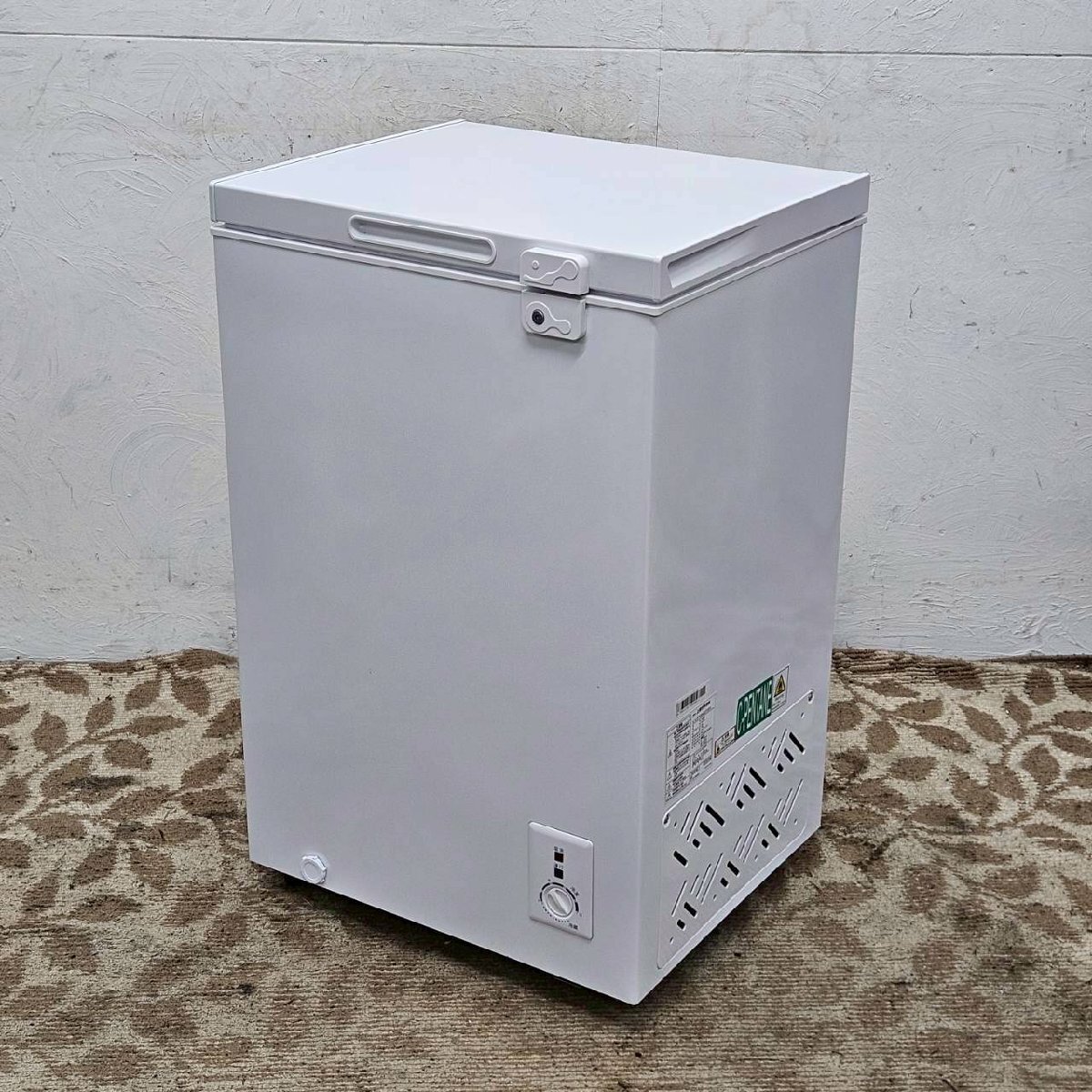 マクスゼン 冷凍ストッカー JF100ML01 2024年製 鍵付き 上開き 冷凍庫 99L フリーザー/D2231拍卖