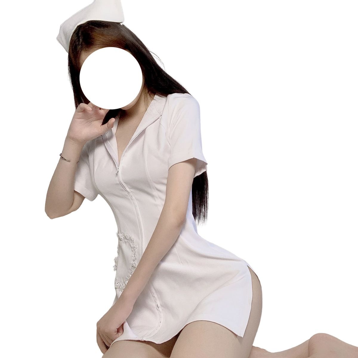 ナース服 セクシー コスプレ エロ 過激 えろい 白衣の天使 誘惑 萌え ランジェリー ミニ丈 キャップ セット ホワイト | a13-051-w拍卖