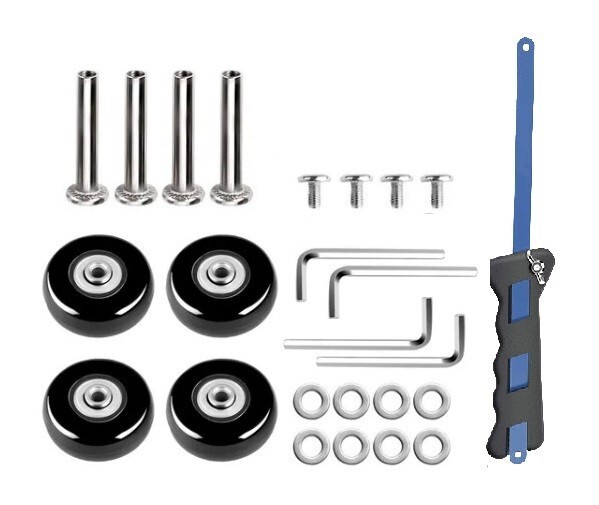 スーツケース キャリーバッグキャスター 交換 修理 タイヤ交換 タイヤ 車輪 交換 キット 45mm 4個セット ノコギリ付き (45mm) | a13-049-45拍卖