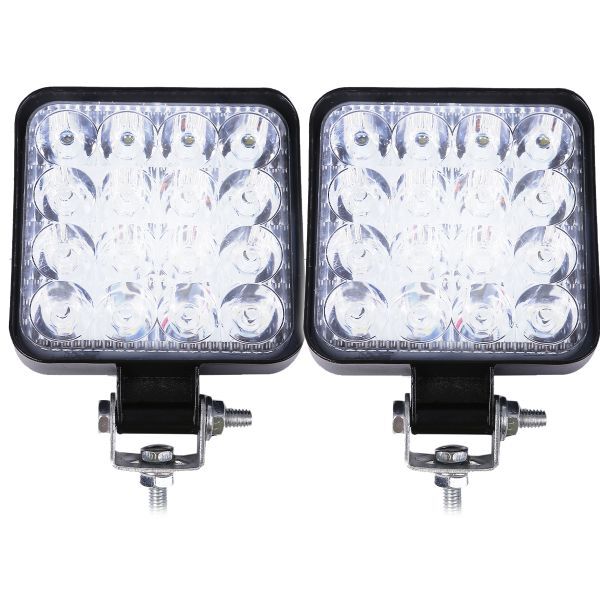 送料無料 LED ワークライト 12V/24V 兼用 48W 6000K ホワイト 防水 作業灯 デッキライト 投光器 車幅灯 照明 トラック 2個set | a11-68-2拍卖