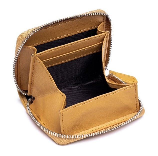 ミニ財布 コインケース カードケース 小銭入れ 本革 コンパクト スキミング防止機能付 メンズ レディース 大容量 キャメル | a14-026-cara拍卖