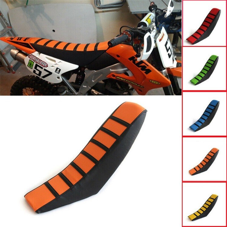 送料無料 バイク シート カバー オフロード モトクロス オートバイ エンデューロ 汎用 5色 KLX WR YZ XR CRF DT (オレンジ) | a13-032-or拍卖