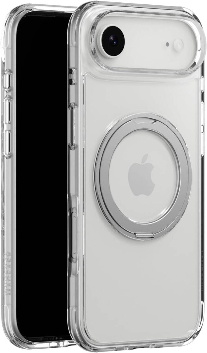 【MagEasy】iPhone Air用 MagStand 360 M トランスパレント MagSafe対応 回転リングスタンド付 クリアケース拍卖