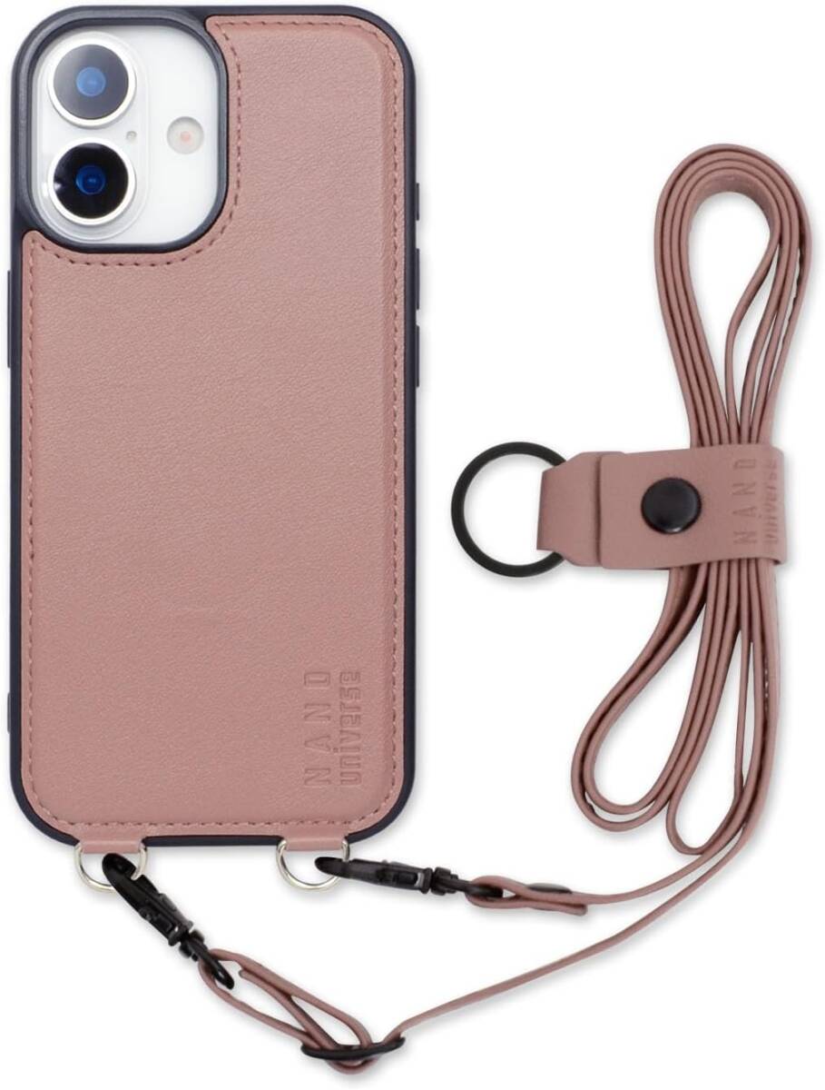 【NANO universe 正規ライセンス品】 iPhone 17用ロングストラップ付きケース Magsafe対応 ワイヤレス充電対応 カラー:ココア拍卖