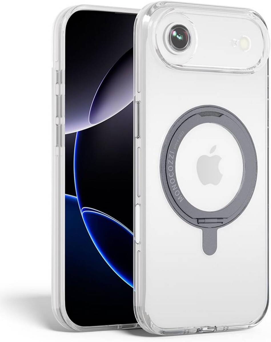 【MONOCOZZI】iPhone Air用クリアケース ESSENTIALS Crystal MagSafe対応 回転リングスタンド付拍卖