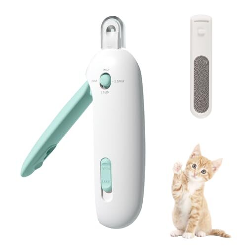 ブルー LUPAPA 猫 爪切り ステンレス製 飛び散り防止カバー 切りすぎ防止 隠し爪ヤスリ付き リバウンドハンドル 軽量 コン拍卖