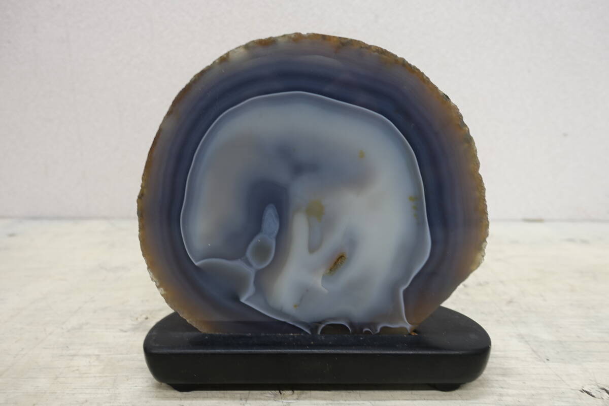 (3)メノウ 原石 天然石 鑑賞石 ストーン 置物 飾り台付 拍卖