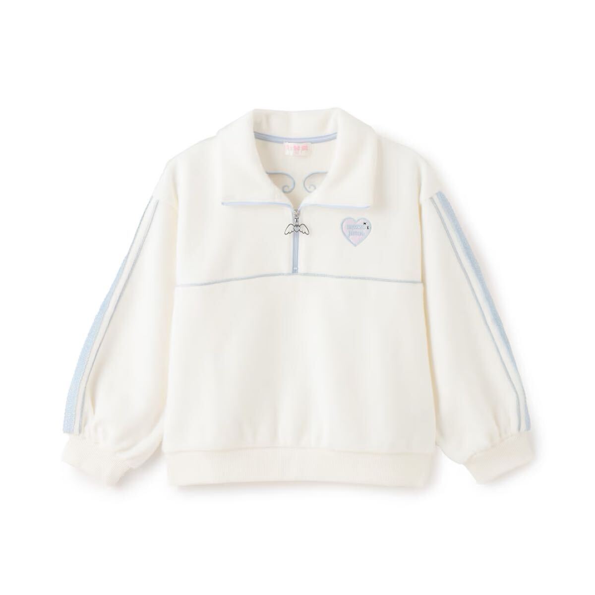 メゾピアノ新品新作タグ付きラメパイピング ハーフZIPプルオーバー110拍卖