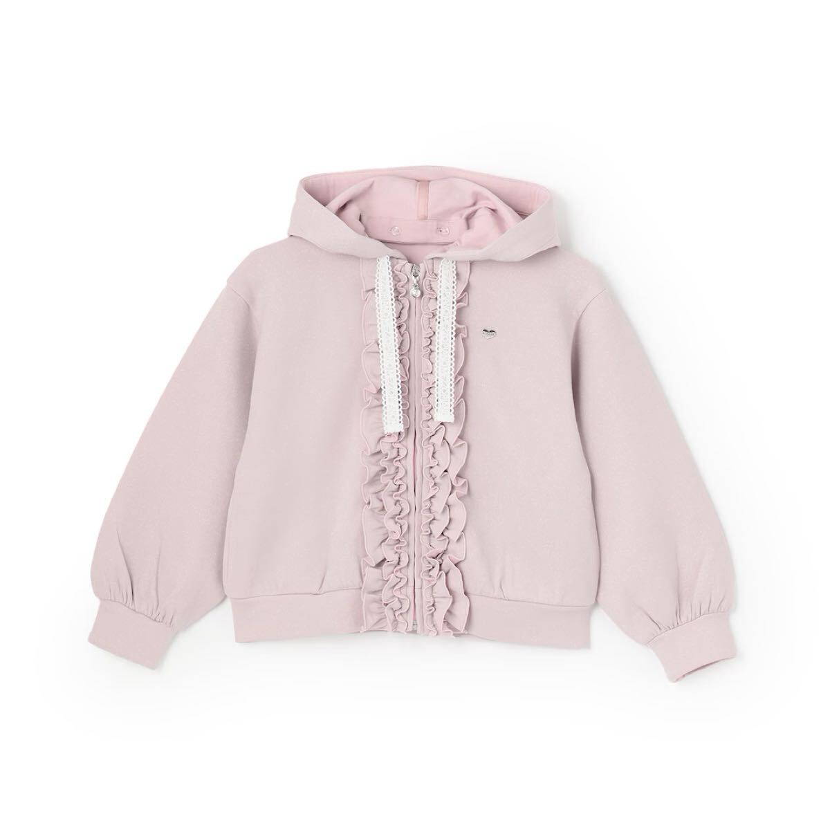 メゾピアノ新品新作タグ付きラメダンボール フリルZIPパーカ110拍卖