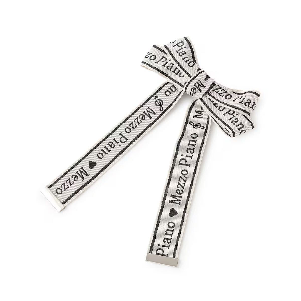 メゾピアノ新品新作タグ付き音符ロゴジャカードリボンクリップF拍卖