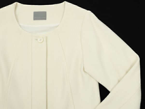 美品★ theory luxe セオリーリュクス ★ノーカラーコート★Mサイズ【03-8409624】ホワイト白【本物保証】LEE VERY仕事にもカジュアルにも拍卖