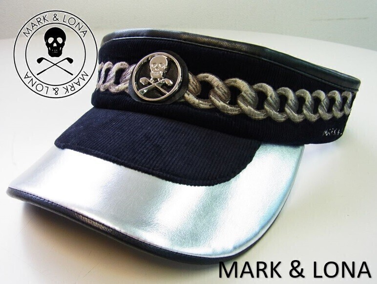 正規★新品未使用 MARK&LONA マーク&ロナ Anker Sunvisorチェーン柄サークルスカルロゴサンバイザー【MLF-3C-FC16】シルバー銀【本物保証】拍卖