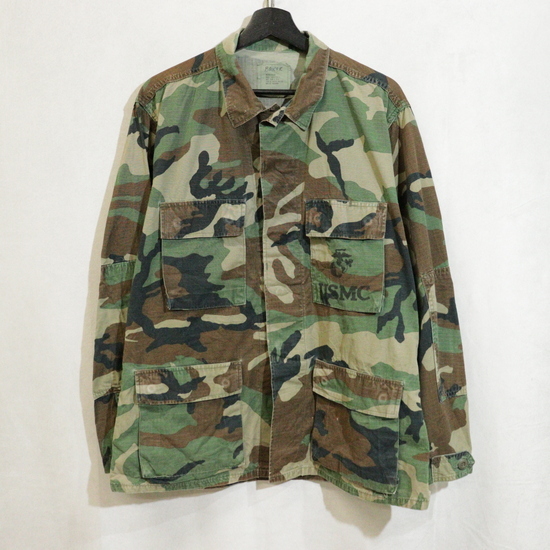 K852 80sビンテージ U.S.M.C ミリタリージャケット■1980年代製 表記Mサイズ グリーン 緑 ウッドランドカモ アメカジ ストリート 古着 激安拍卖