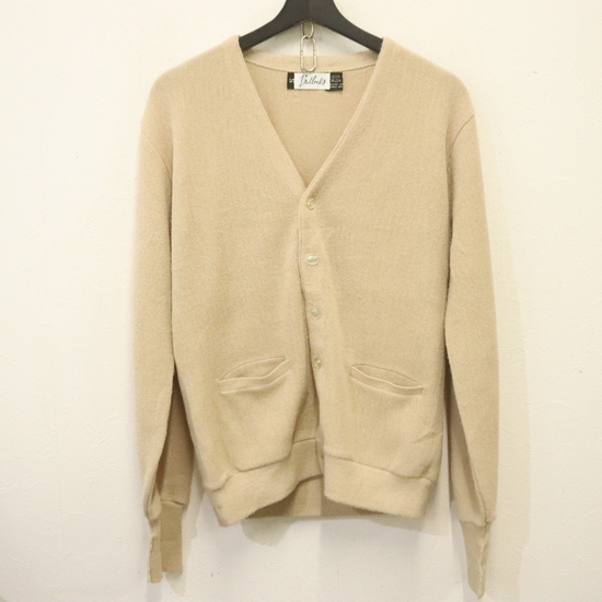 n995 80sビンテージ Bullceks アクリルニットカーディガン■1980年代製 表記Sサイズ ベージュ 無地 アメカジ 古着 激安 希少 オールド拍卖