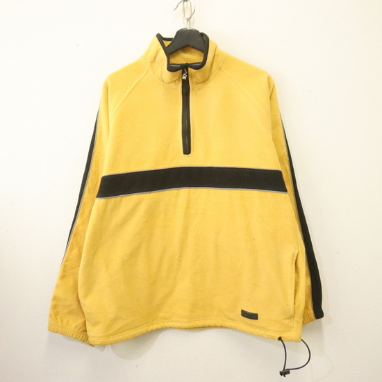 W862 90sビンテージ IZOD アイゾッド フリースジャケット■1990年代製 表記Lサイズ イエロー ハーフジップ プルオーバー アメカジ 00s拍卖
