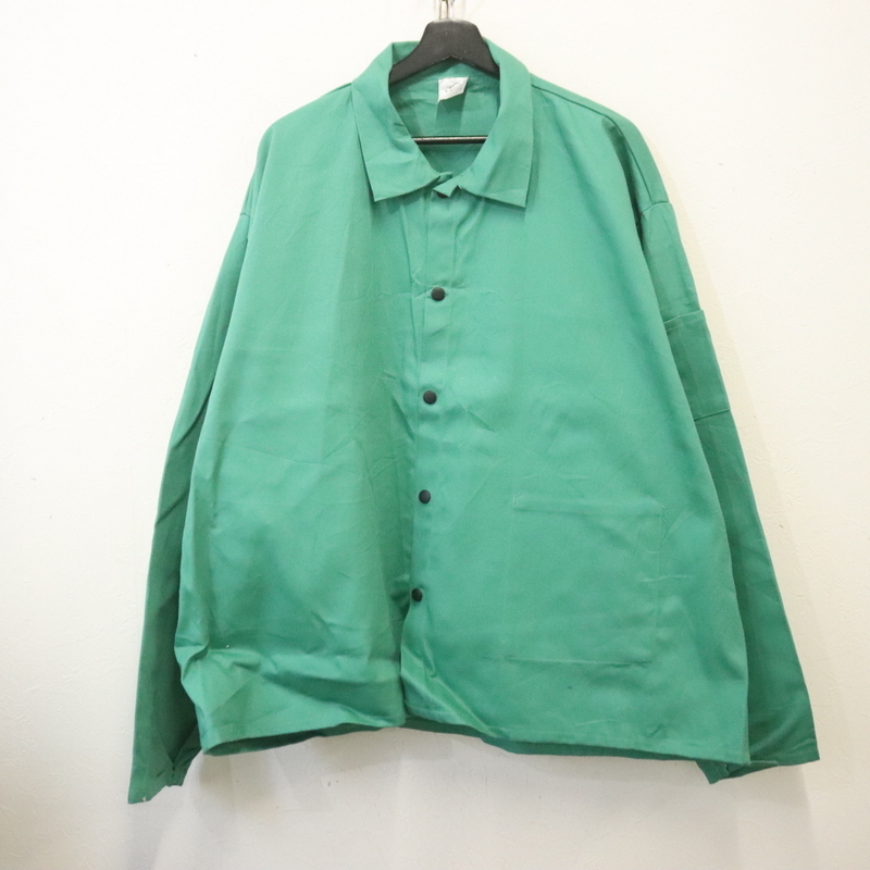 I741 2000年代製 BLACKSTALION FR 長袖ワークジャケット■00s 表記3XLサイズ グリーン 無地 アメカジ ストリート 古着 古着卸 ヴィンテージ拍卖