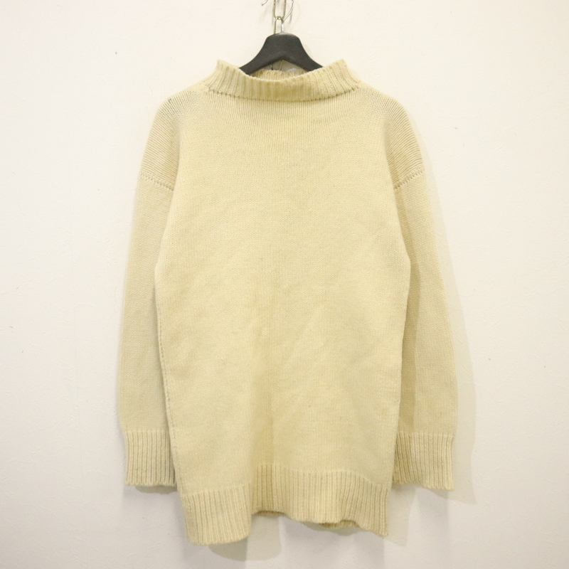 C822 50sビンテージ ウールニットセーター■1950年代製 約Sサイズ アイボリー 無地 アメカジ ストリート 古着 古着卸 激安 ヴィンテージ拍卖