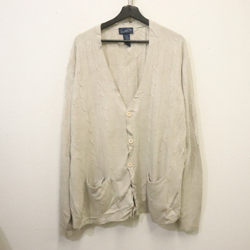 U82 2000年代製 アーノルドパーマー アクリルニットカーディガン■00s 表記XLサイズ ベージュ 古着 アメカジ ストリート 90s 80s 70s 激安拍卖