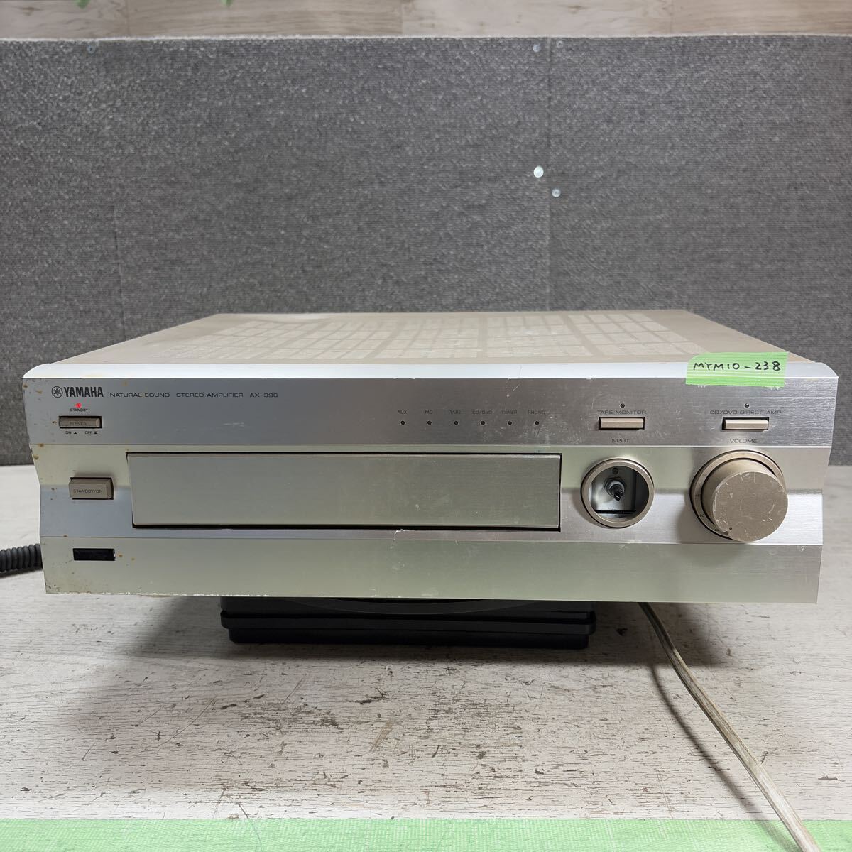 MYM10-238 激安 YAMAHA AX-396 NATURAL SOUND STEREO AMPLIFIER 通電、電源オン、オフOK 中古現状品 ※3回再出品で処分拍卖