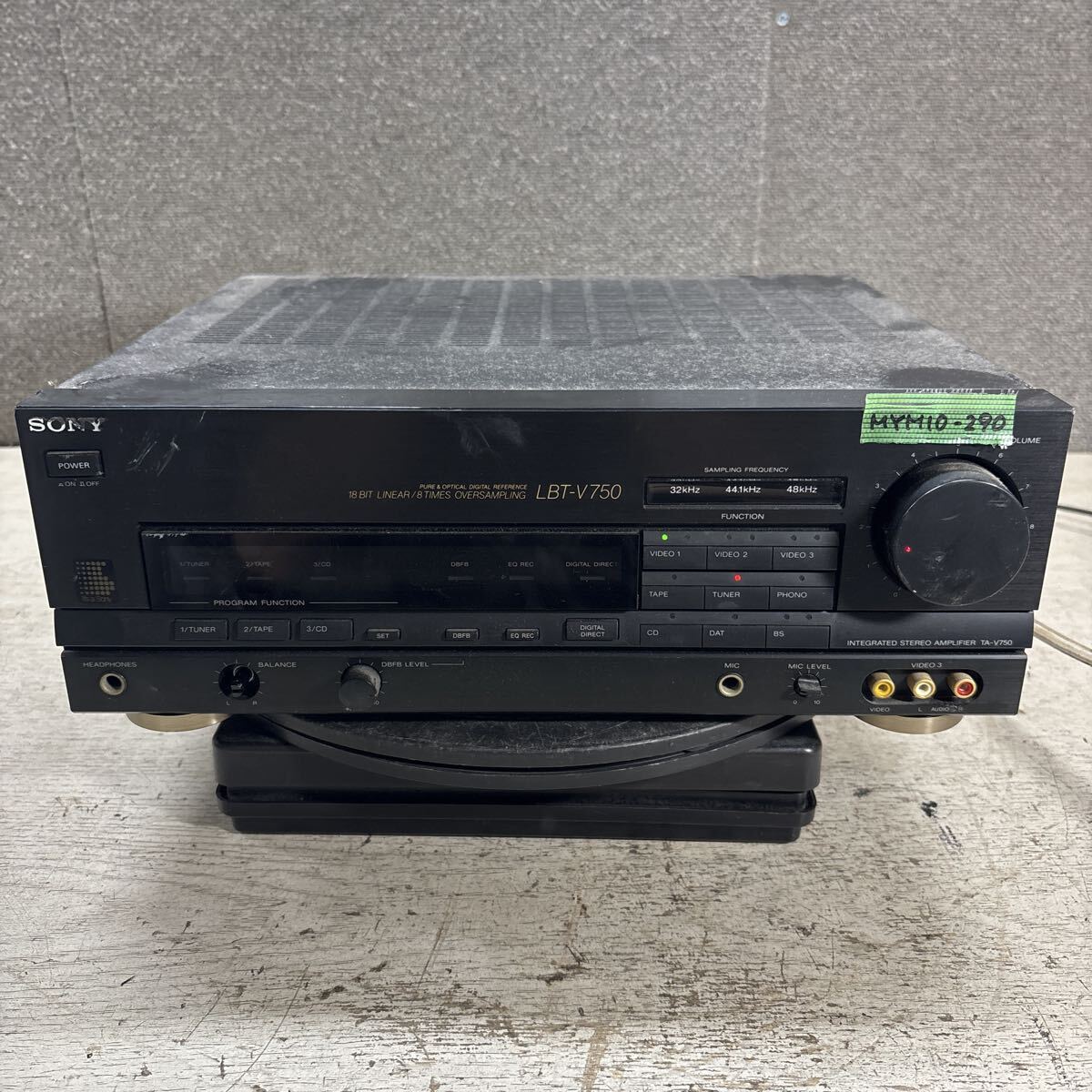 MYM10-290 激安 SONY TA-V750 INTEGRATED STEREO AMPLIFIER 通電、電源オン、オフOK 中古現状品 ※3回再出品で処分拍卖