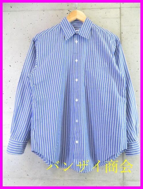 【送料300円可】5001b3◆良品です◆Ships Ladies シップス 長袖ストライプシャツ/ブラウス/ジャケット/コート/パンツ/ワンピース/スカート拍卖