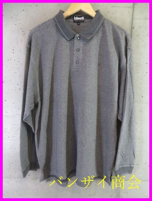6001b14◆良品です◆USA製◆Ashworth アシュワース 長袖ポロシャツ M/ゴルフジャケット/ベスト/パンツ/ニットセーター/ウインドブレーカー拍卖