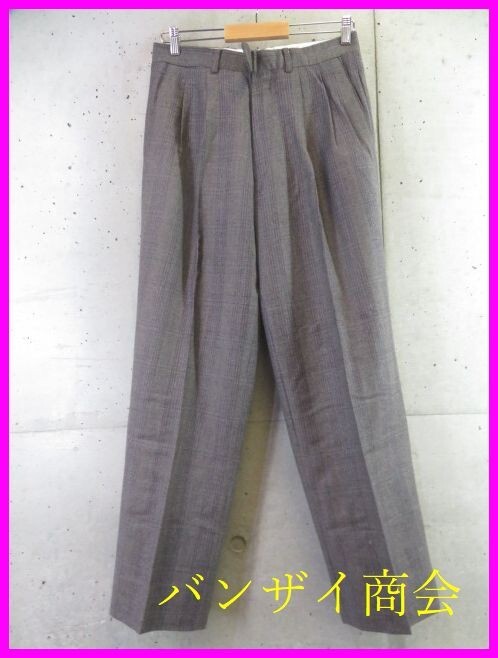 2201b24◆ヴィンテージ◆76cm◆Christian Dior クリスチャンディオール チェック柄 ウールスラックスパンツ/ジャケット/スーツ/シャツ/古着拍卖