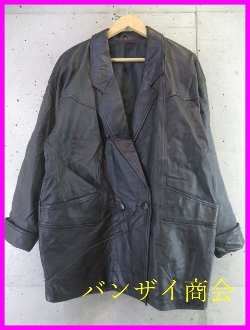 4201b9◆最高級◆羊革ラムレザー ダブルハーフコート フリーサイズ/シープスキン/ジャケット/ブレザー/レディース/女性/婦人/良品です拍卖