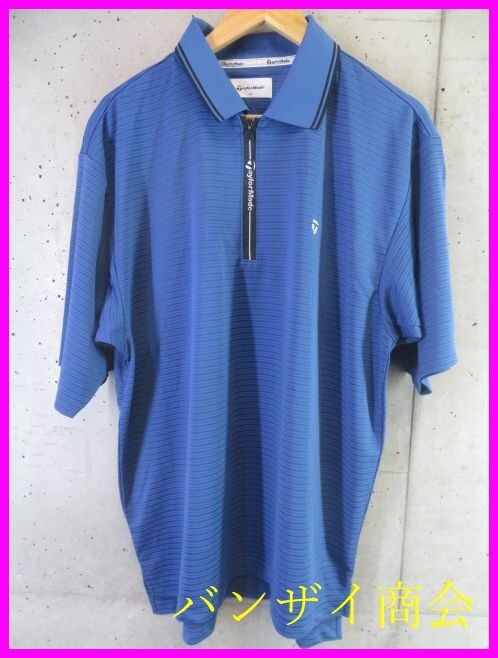 【送料300円可】5201b13◆美品です◆吸汗速乾◆Taylor Made テーラーメイド ハーフジップ 半袖ドライポロシャツ LL/ゴルフジャケットパンツ拍卖