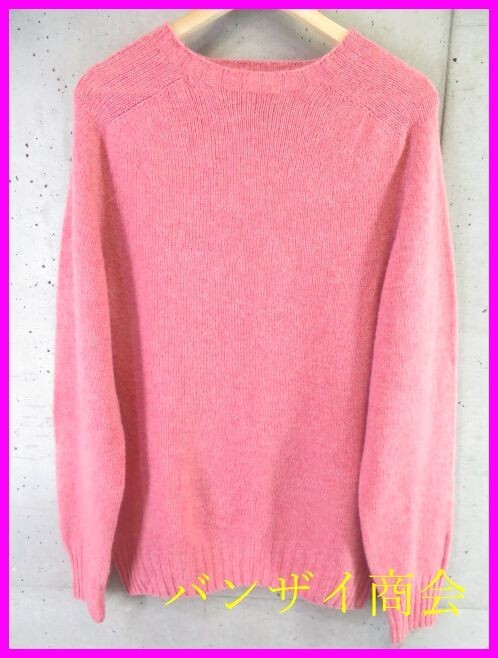 7201b4◆良品です◆スコットランド製◆ユナイテッドアローズ ピュアウールニットセーター XL/ピンク系/カーディガン/ベスト/ジャケット拍卖