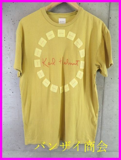 【送料300円可】7201b23◆お洒落◆Karl Helmut カールヘルム ワッペン多数 半袖Tシャツ/ピンクハウス/カットソー/ジャケット/ニット/パンツ拍卖