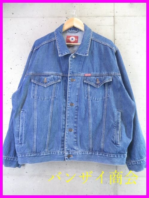 9201b36◆4Lサイズ◆CONVERSE コンバース デニムジャケット Gジャン/ジージャン/パンツ/ジーンズ/スタジャン/ライダース 拍卖