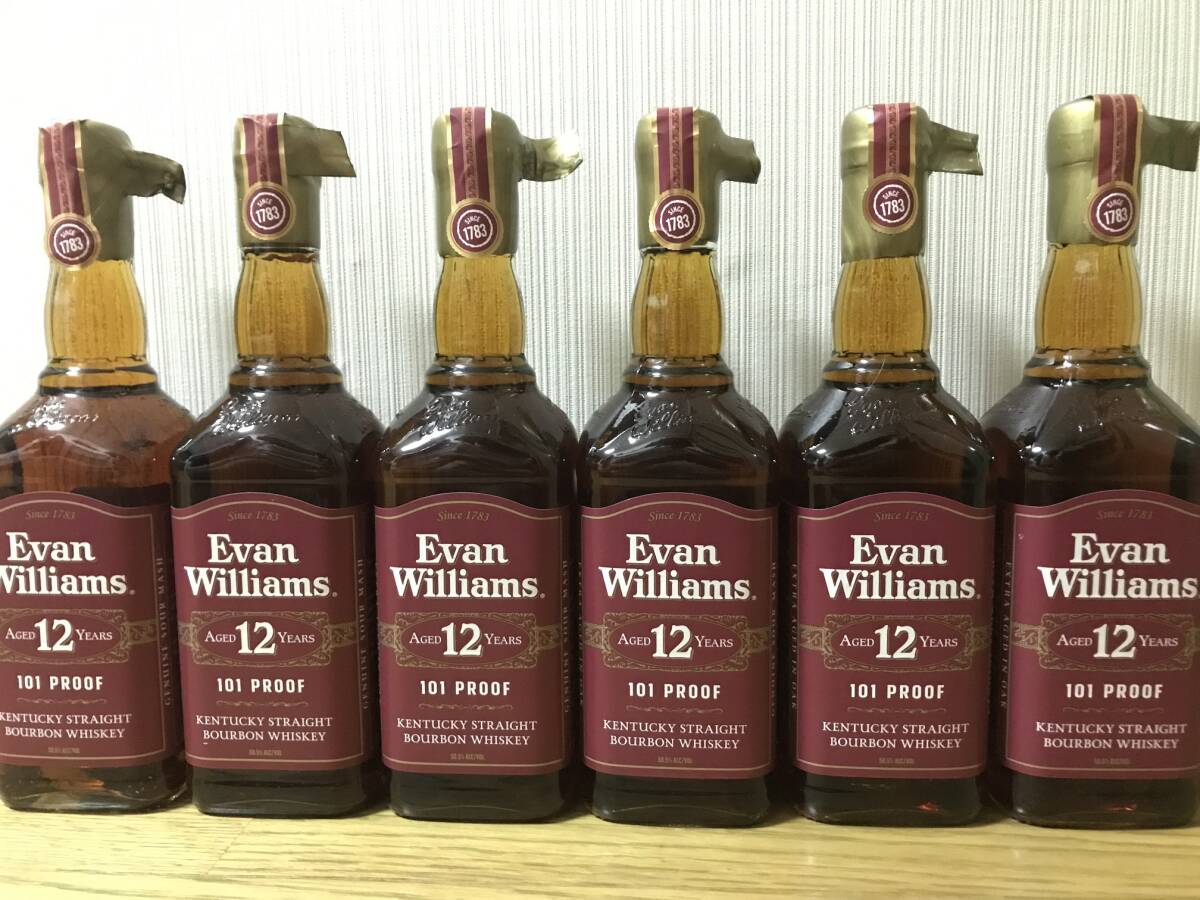 終売品【エヴァン ウィリアムス 12年 6本セット】Evan Williams 12yo・エヴァン ウィリアムズ 12年・エヴァン ウイリアムス 12年・バーボン拍卖