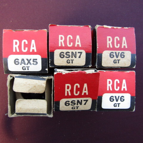 【埼玉発】RCA 真空管 4種6個セット 6V6GT 6SN7GT 6AX5GT 1T5GT 動作未確認 現状販売 元箱 中古★7-1002-6拍卖