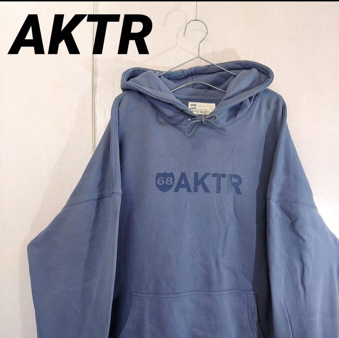 古着 アクター AKTR スウェットパーカー ロゴプリント ビッグシルエット オーバーサイズ くすみカラー 裏地起毛 バスケットボール拍卖