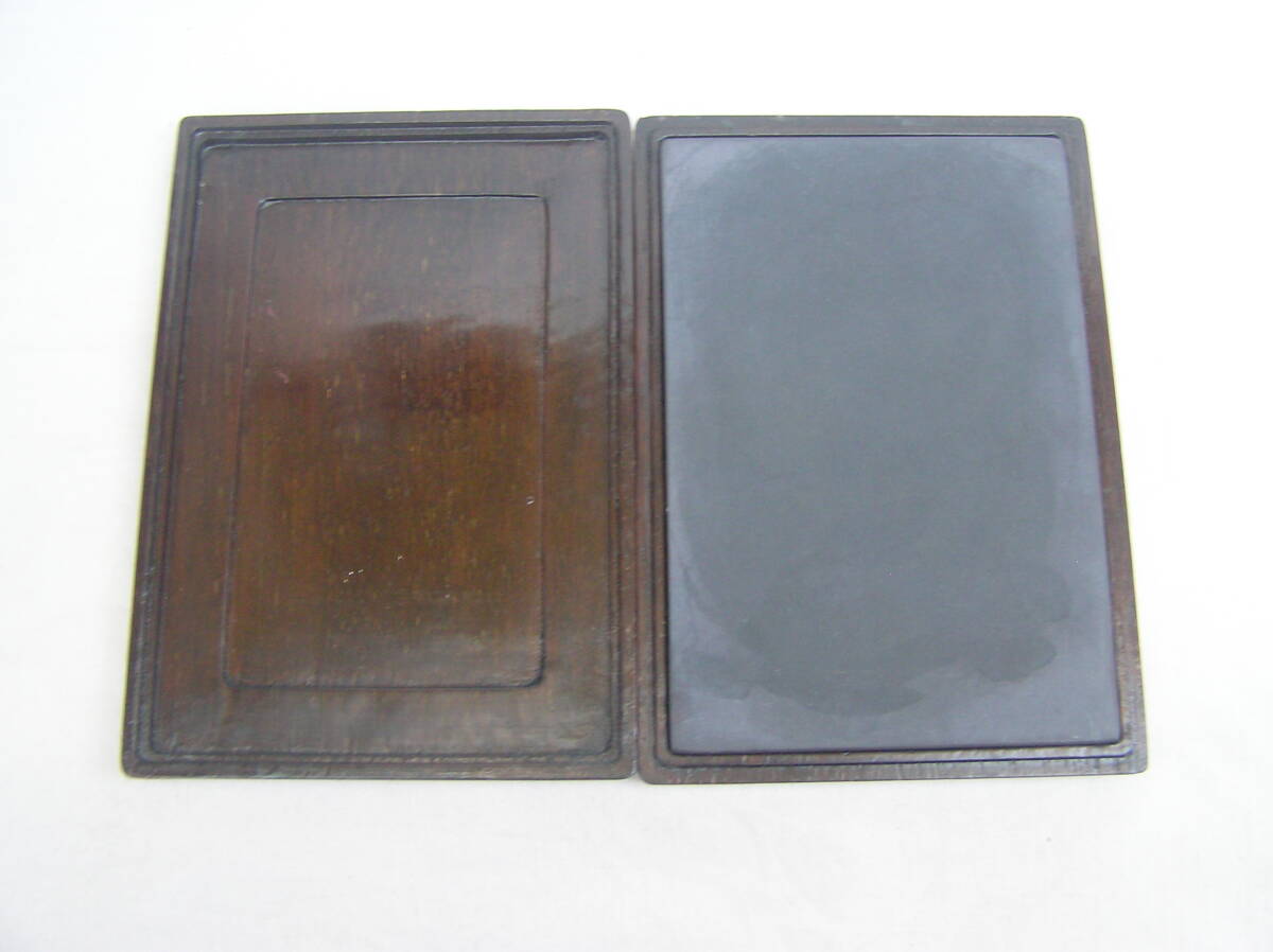 端渓硯 硯板 書道具 唐木箱入り 中国美術 すずり拍卖