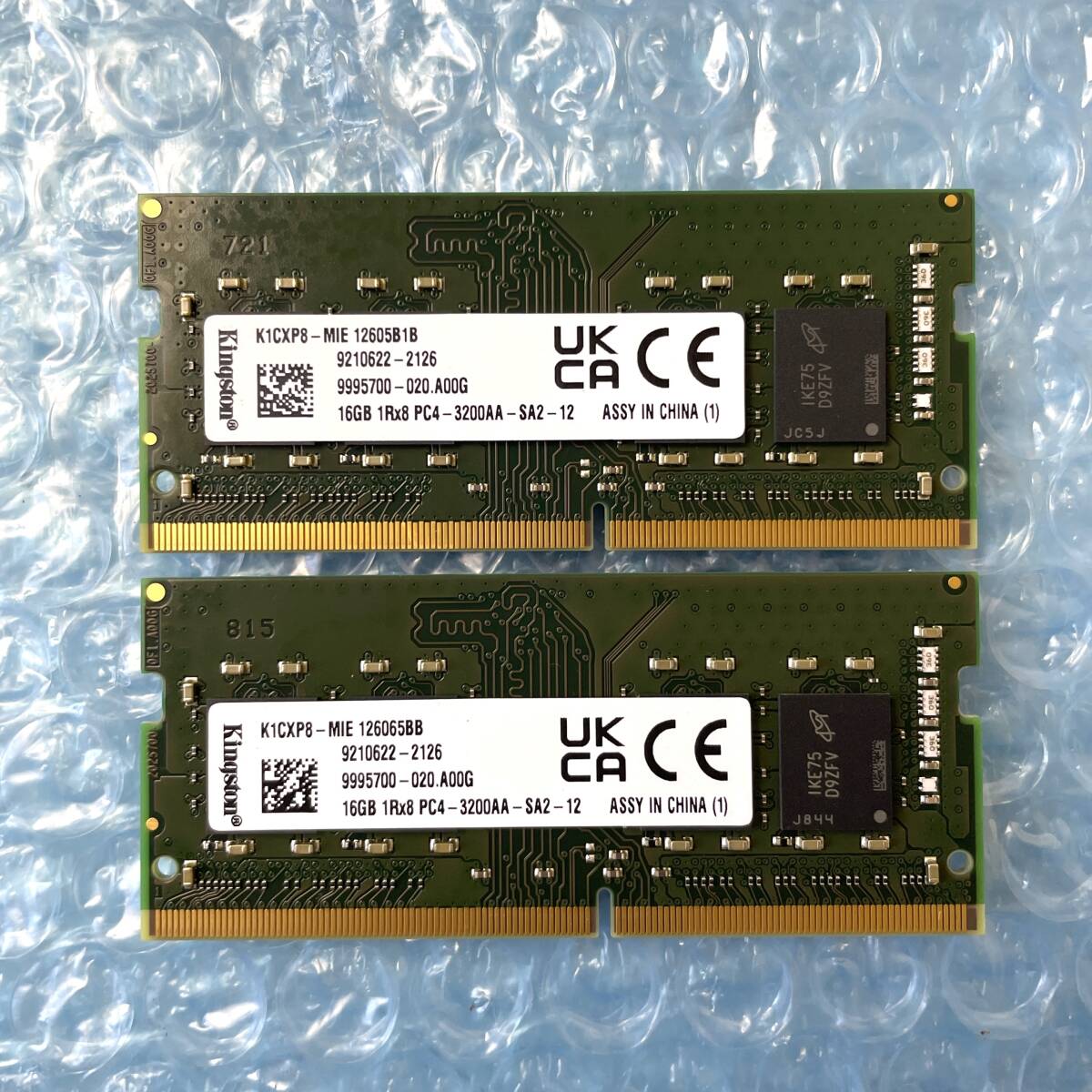 KINGSTON 16GB×2枚 計32GB DDR4 PC4-3200AA-SA2-12 ノートPC メモリ【NM-494】拍卖