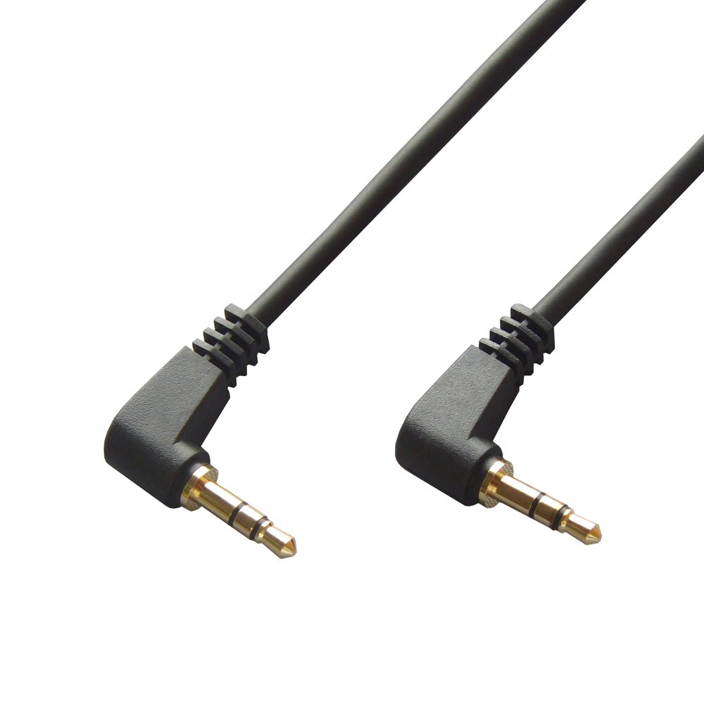 φ3.5mm ステレオミニプラグケーブル 3m(L型-L型 オス-オス) オーディオケーブル 3m ブラック VM-4075 爆買拍卖
