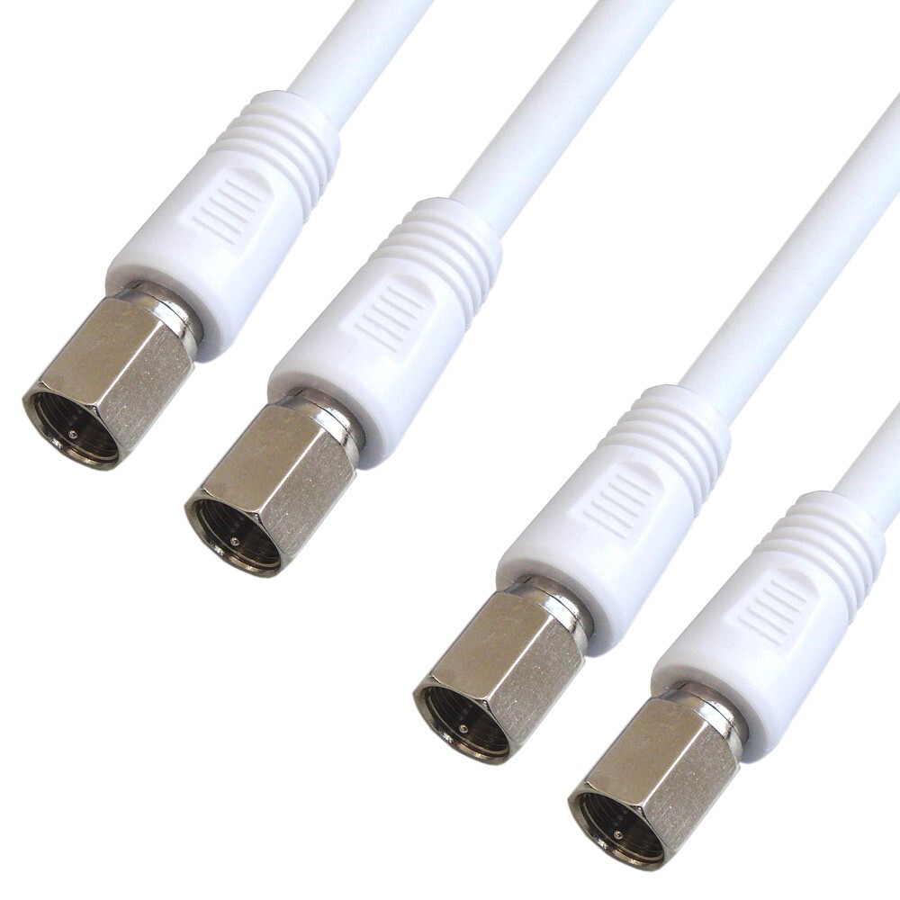 S5CFBアンテナケーブル 0.5m 2本セット ホワイト 地上デジタル対応75Ω S5C-KFF-05G-2P 爆買拍卖