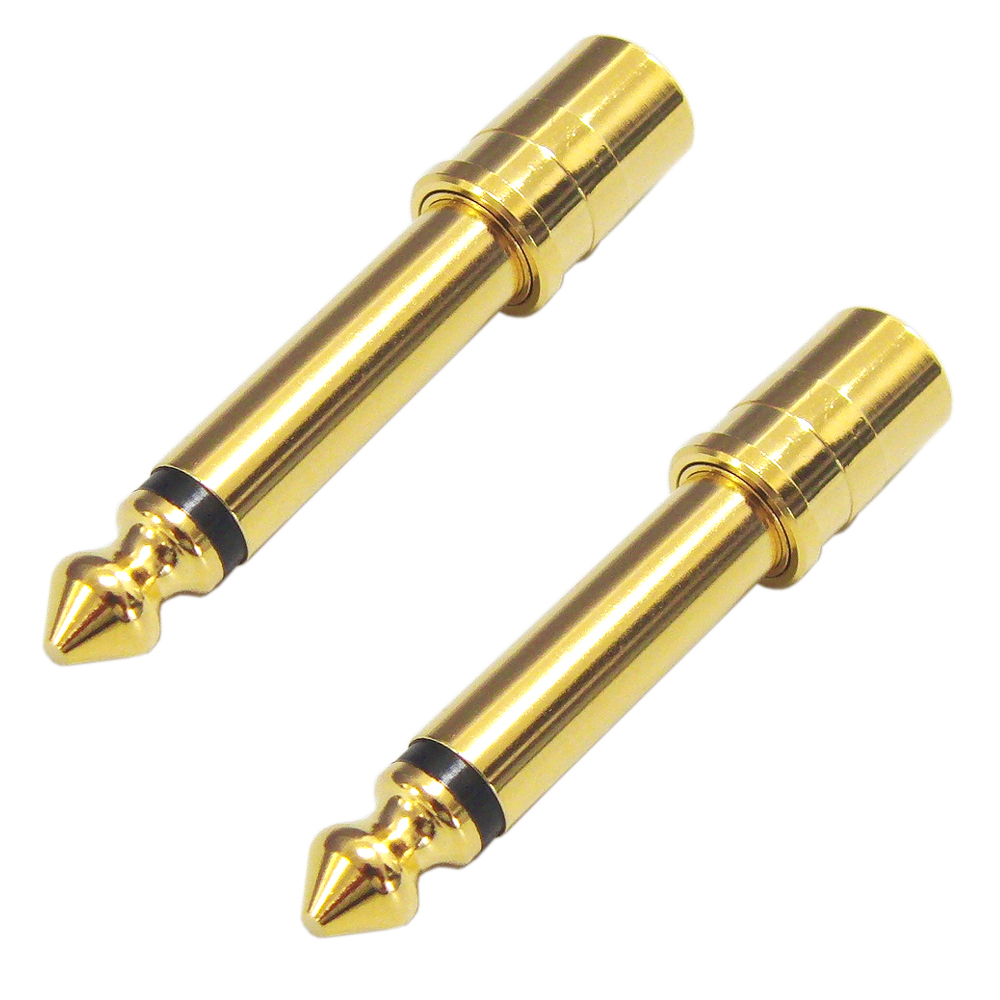 6.3mm モノラル標準プラグ オス - RCA メス オーディオプラグ 変換プラグ 2個セット PLG-N6205GD-2P 爆買拍卖